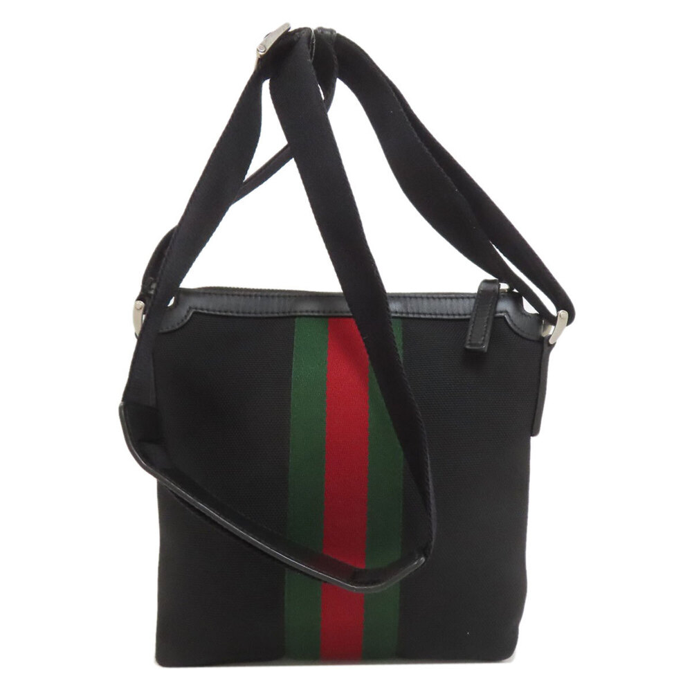 GUCCI Authentic Black Canvas Shoulder Bag - Picture 2 of 16
